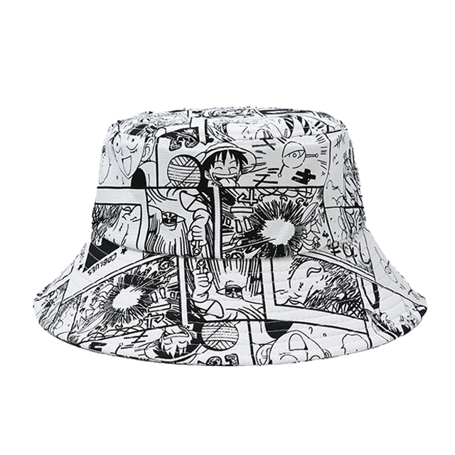 Fishing Hat - "One Piece Black & White